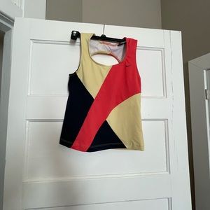 Women's Yellow, Navy, and Coral Nike workout tank top  Size Large